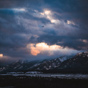 Plane Over the Tetons – Jackson Hole, Wyoming Photography